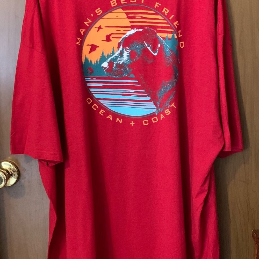 Ocean Coast Men's Vibrant Red Short Sleeve Tee